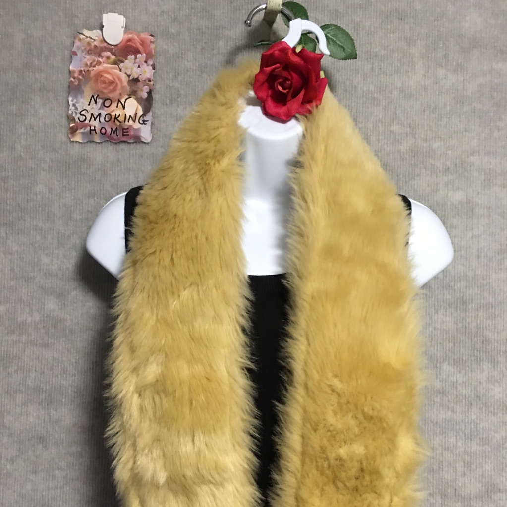Stole Faux Fur Golden Tan Scarf Collar